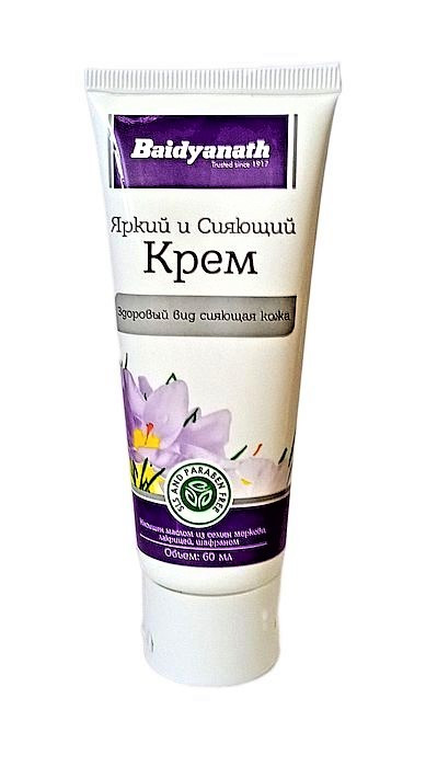 Крем омолаживающий Baidyanath Bright & Glow Сream, 60 мл - с шафраном и маслом моркови