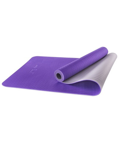 Коврик для фитнеса гимнастический Starfit FM-201 TPE 5 мм (фиолетовый/серый)