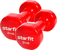 Гантель виниловая 3 кг x 2шт (пара) STARFIT Core DB-101 (красный), фото 1