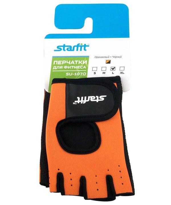 Перчатки для фитнеса STARFIT SU-107 (S, M, L, XL, оранжевый/черный) - фото 2 - id-p165111168