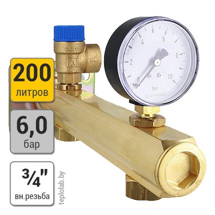 Afriso BSB 620, 3/4", 6 бар, группа безопасности для бойлера ГВС, фото 2
