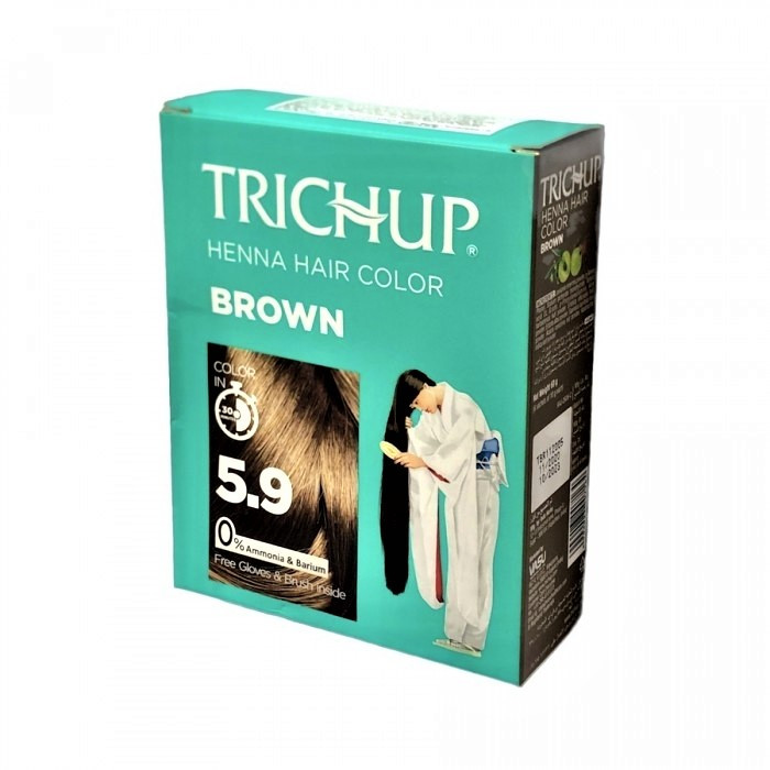 Краска для волос Коричневая на основе хны, Trichup Henna Hair Color Brown 5.9, 60г - фото 1 - id-p165114695