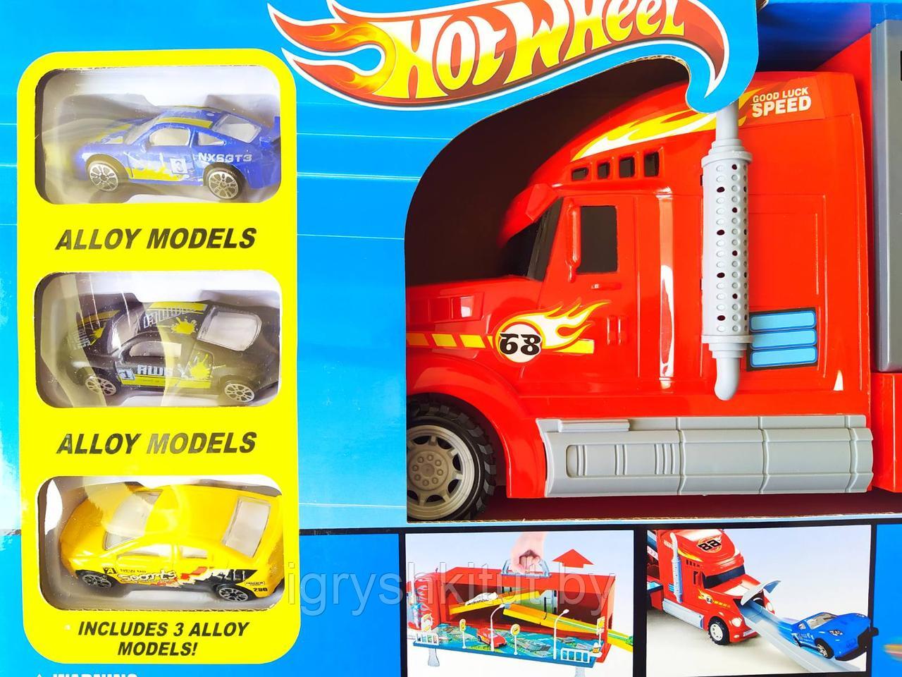 Грузовик-трек "Hot Wheels" (Хот Вилс ), + 3 машинки - фото 8 - id-p109292229