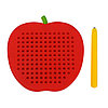 Магнитный планшет яблоко маленькое, 142 отверстий, цвет красный, фото 2