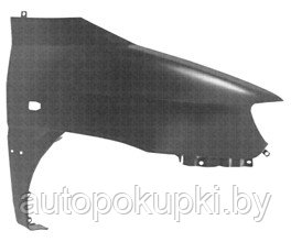 КРЫЛО ПЕРЕДНЕЕ (ПРАВОЕ) Hyundai Matrix 2001-2007, с отверстием под повторитель, PHN10025AR