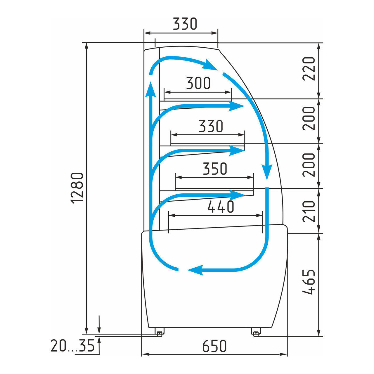 Витрина холодильная Carboma FLANDRIA K70 VM 0,9-1 LIGHT (ВХСв - 0,9д Carboma) - фото 2 - id-p69917387