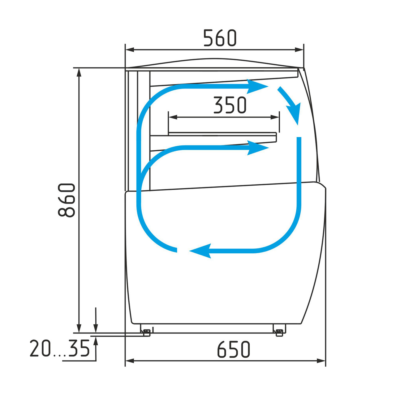 Витрина холодильная Carboma FLANDRIA K70 VM 0,9-12 LIGHT (ВХСв - 0,9д Carboma MINI) - фото 3 - id-p69917391