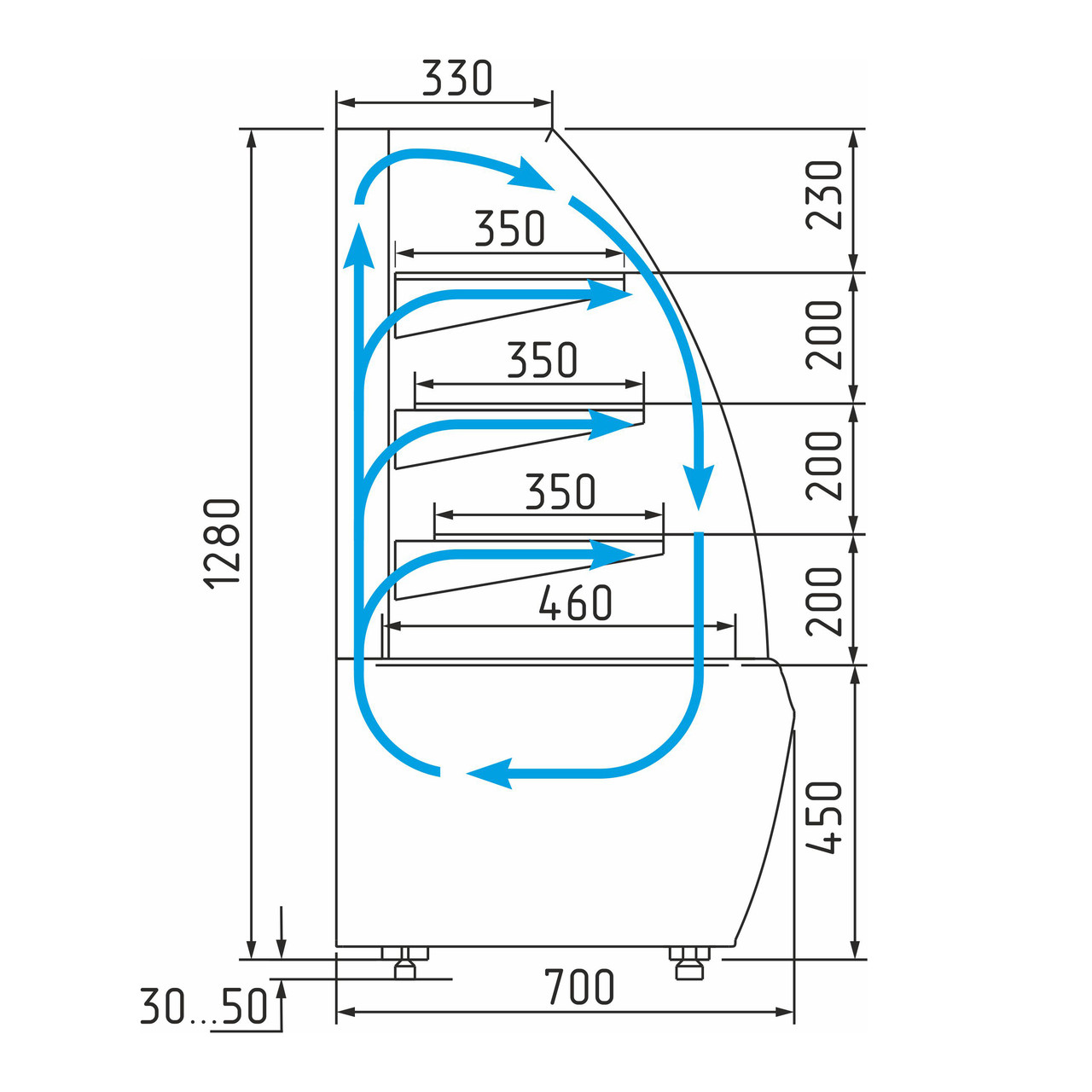 Витрина холодильная Carboma FLANDRIA K70 VV 0,9-1 STANDARD (ВХСв - 0,9д Carboma Люкс) - фото 2 - id-p69917326