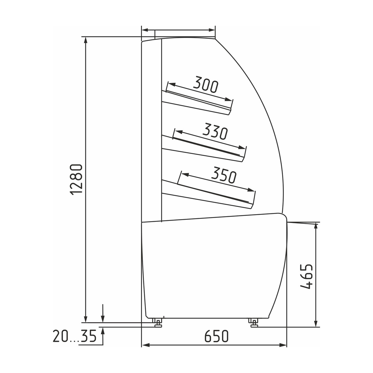 Витрина хлебная Carboma FLANDRIA K70 N 1,3-2 LIGHT (хлебная 1,3 Carboma без стекла) - фото 2 - id-p87724382