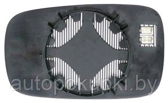 СТЕКЛО БОКОВОГО ЗЕРКАЛА (ПРАВОЕ) Renault Laguna II 2001-2007, с обогревом, хром., SRNM1010ER