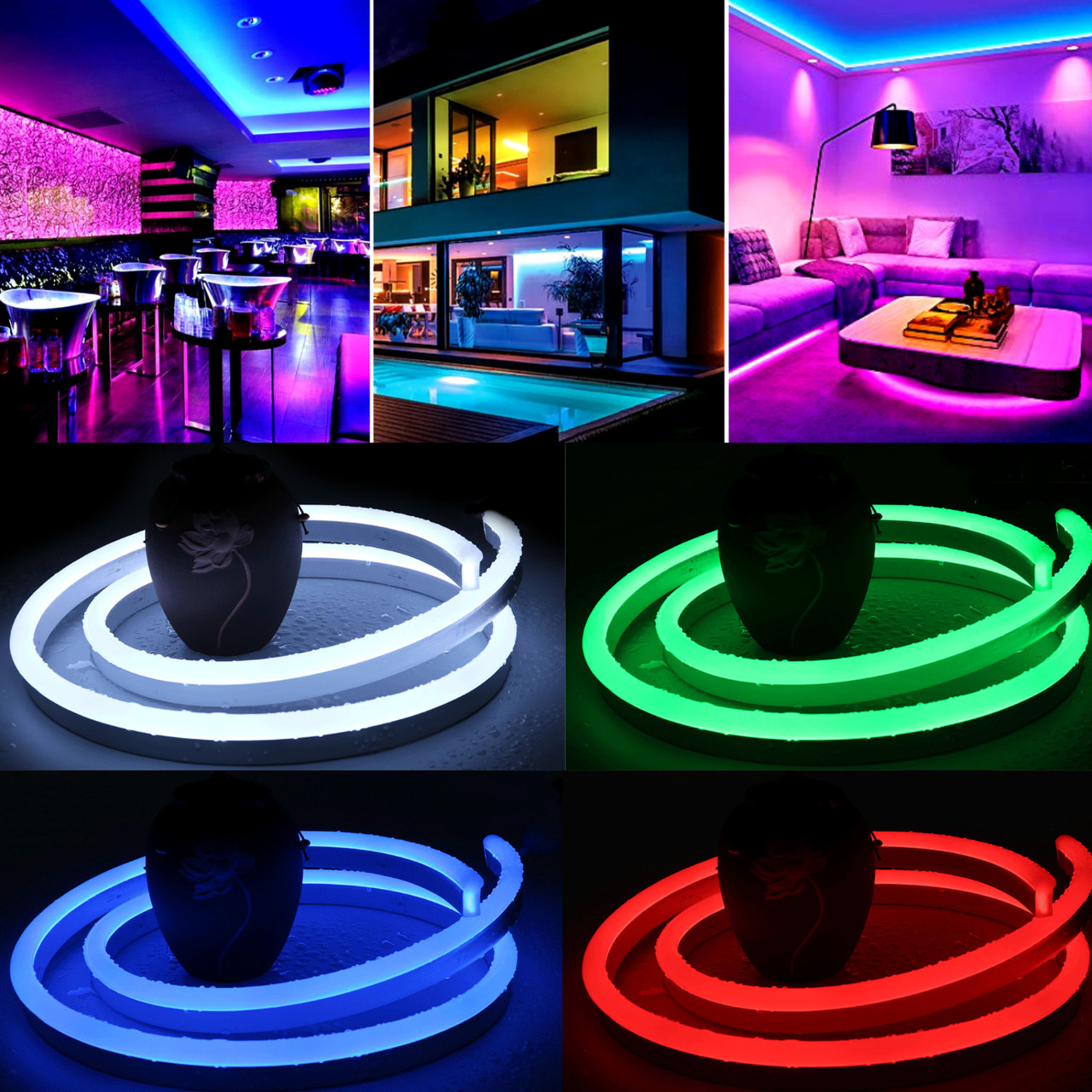 Неоновая светодиодная лента Neon Flexible Strip с контроллером / Гибкий неон 5 м., фото 1
