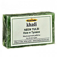 Натуральное Мыло Ним и Туласи Khadi India Neem Tulsi, 100г - ручная работа
