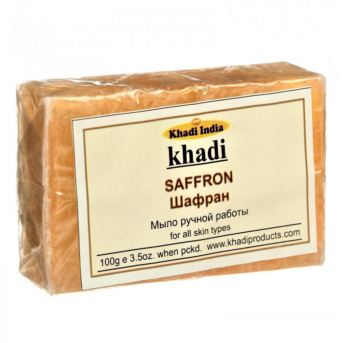 Натуральное Мыло Шафран Khadi India Saffron, 100г - ручная работа - фото 1 - id-p165220819