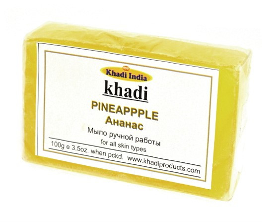 Натуральное Мыло Ананас Khadi India Pineapple, 100г - ручная работа - фото 1 - id-p165224392