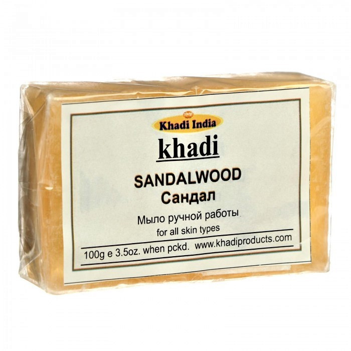 Натуральное Мыло Сандал Khadi India Sandalwood, 100г - ручная работа - фото 1 - id-p165224579