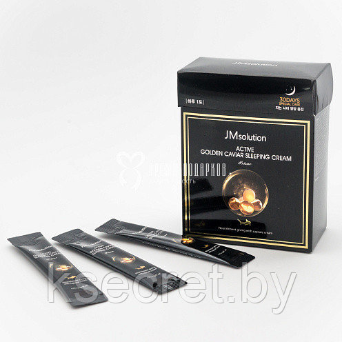 Ночной крем с икрой JMsolution Active Golden Caviar Sleeping Cream 4 мл - фото 3 - id-p165225893