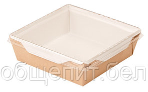 Салатник DoEco 150x150x50 м ECO OPSALAD 900 с прозрачной крышкой  (200 шт./кор.)