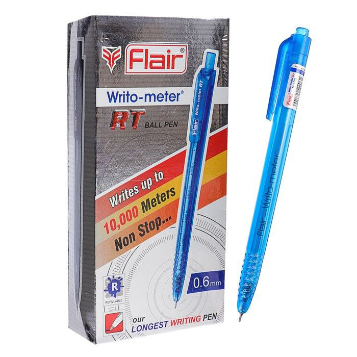 Ручка шариковая автоматическая FLAIR WRITO-METER RT синяя (цена с НДС) - фото 3 - id-p165229453