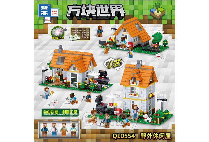 QL0554 Конструктор Zhe Gao, My World «Летний особняк», 610 деталей, Аналог Лего Майнкрафт Lego, Майнкрафт - фото 5 - id-p165236640