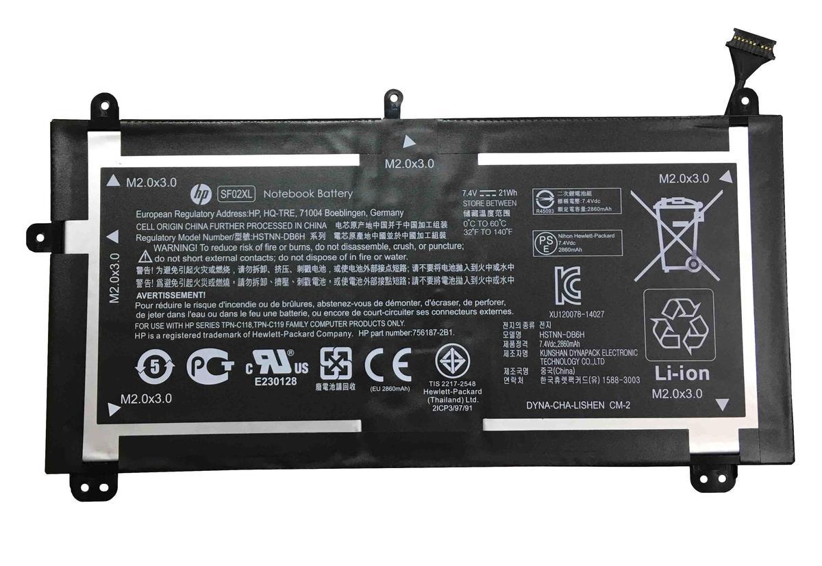 Оригинальный аккумулятор (батарея) для ноутбука HP Pavilion 10-k (SF02XL) 7.4V 21Wh