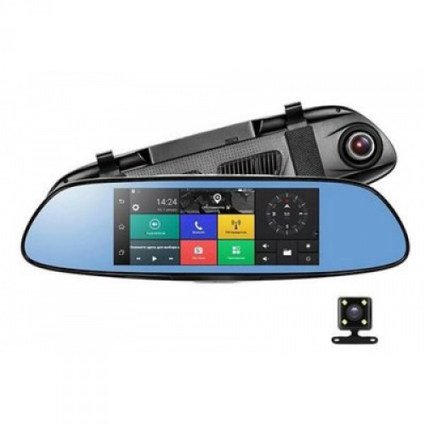 Видеорегистратор-зеркало Eplutus D83 (3 камеры + GPS-навигатор)