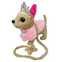 Интерактивная игрушка собачка-робот Chi-Chi love сумочкой Розовая меховая