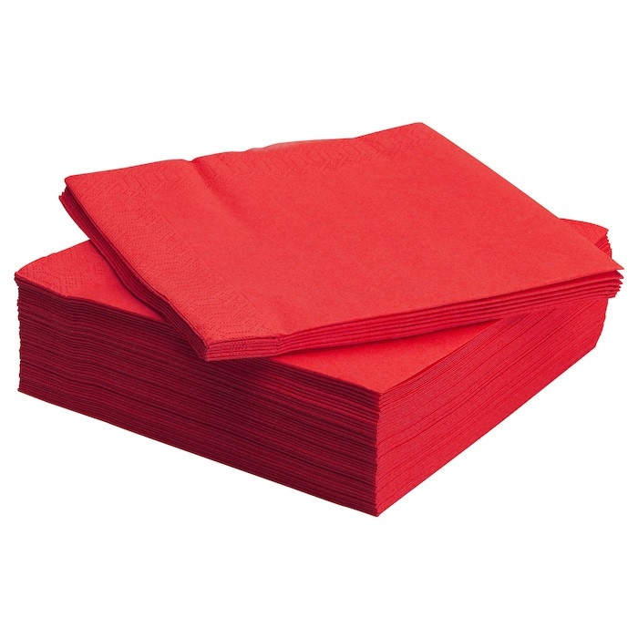 IKEA/  ФАНТАСТИСК Салфетка бумажная, красный40x40 см  50 шт