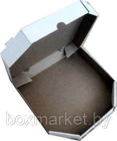 Коробка для пиццы 420х420х40 мм белая из микрогофрокартона - фото 1 - id-p165251862