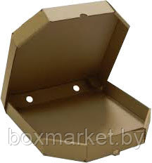 Коробка для пиццы 420х420х40 мм бурая из микрогофрокартона - фото 1 - id-p165252126