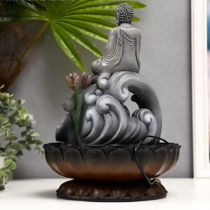 Фонтан декоративный от сети «Будда на лотосе» с подсветкой - фото 4 - id-p165253569