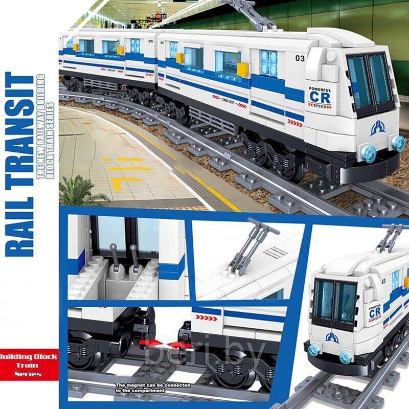 QL0319 Конструктор ZHE GAO "Скоростной пассажирский поезд", 476 дет, аналог LEGO Лего поезд - фото 6 - id-p165267279