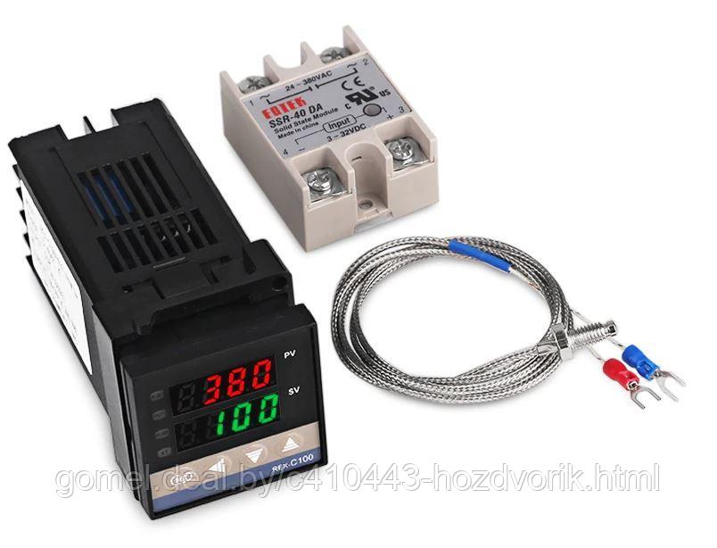 Цифровой контроллер температуры REX-C100 с радиатором - фото 4 - id-p165279373