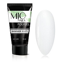 Полигель MIO Nails Shimmer №3 белый с шиммером, 30 мл