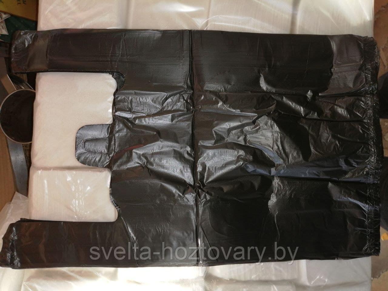 Пакет майка 38*64 обычные, чёрного цвета ( уп. 100шт) - фото 2 - id-p165283297