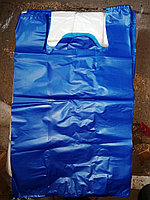 Пакет майка 38*61 прочные , синего цвета ( уп. 100шт)