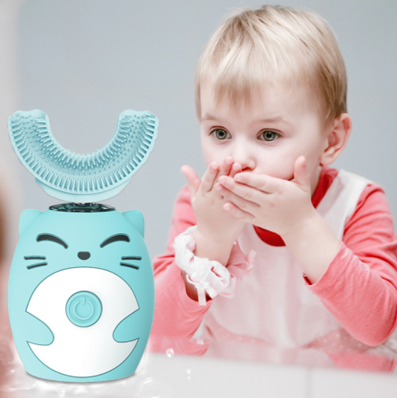 Детская электрическая зубная щетка Smart U-Shaped Children's Toothbrush 360 градусов (3 режима работы) - фото 3 - id-p165286013