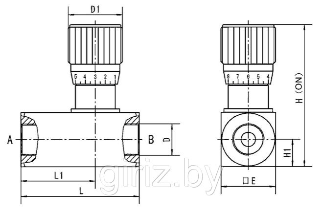 Дроссель односторонний с обратным клапаном G1/8 - фото 2 - id-p125264951