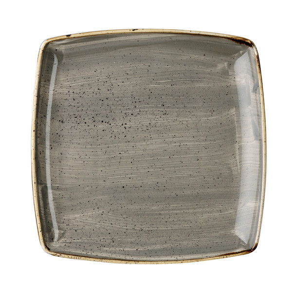 Тарелка мелкая квадратная 26,8см, без борта, Stonecast, цвет Peppercorn Grey SPGSDS101