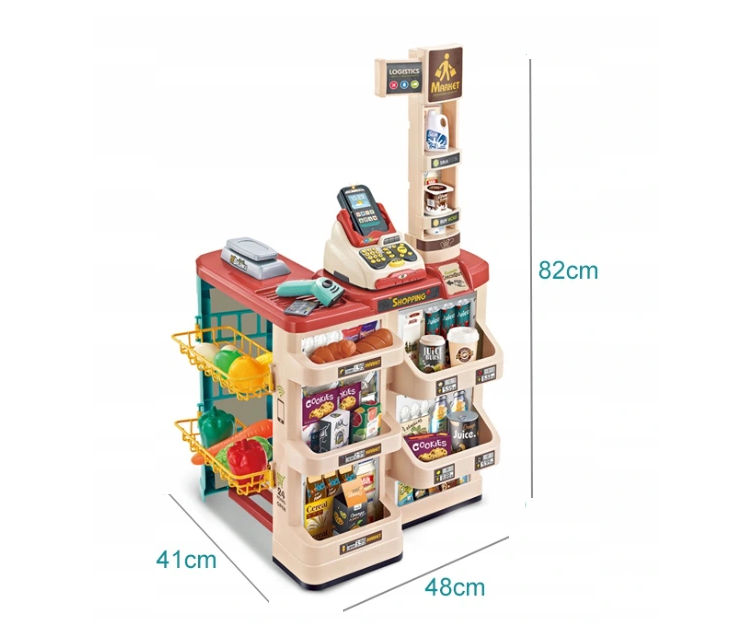 Детский игровой магазин супермаркет с корзиной 668-84 свет, звук, (48 предметов), Д - фото 2 - id-p165308668
