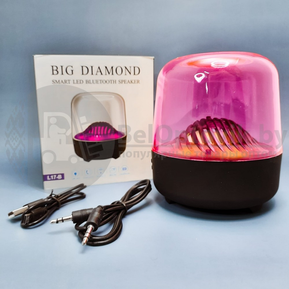 Беспроводная портативная акустическая колонка Bluetooth Big Diamond Розовая - фото 3 - id-p165327534