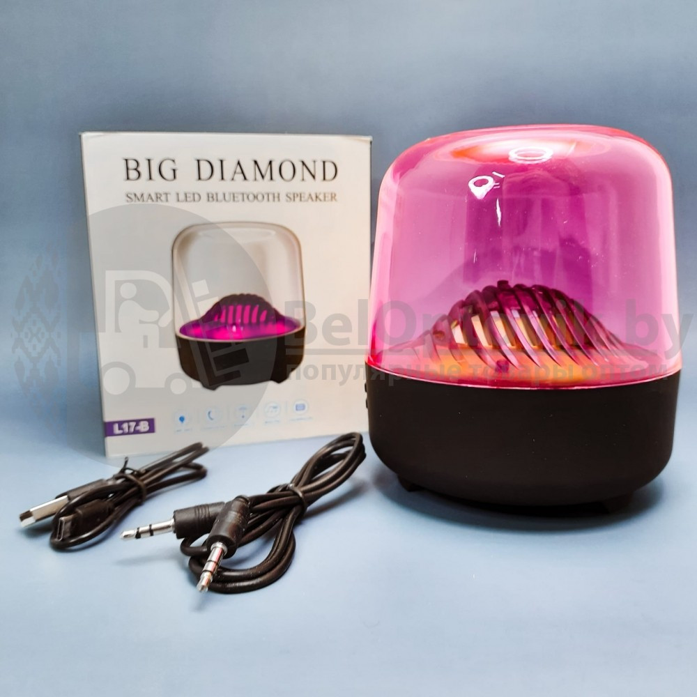 Беспроводная портативная акустическая колонка Bluetooth Big Diamond Розовая - фото 3 - id-p165327647