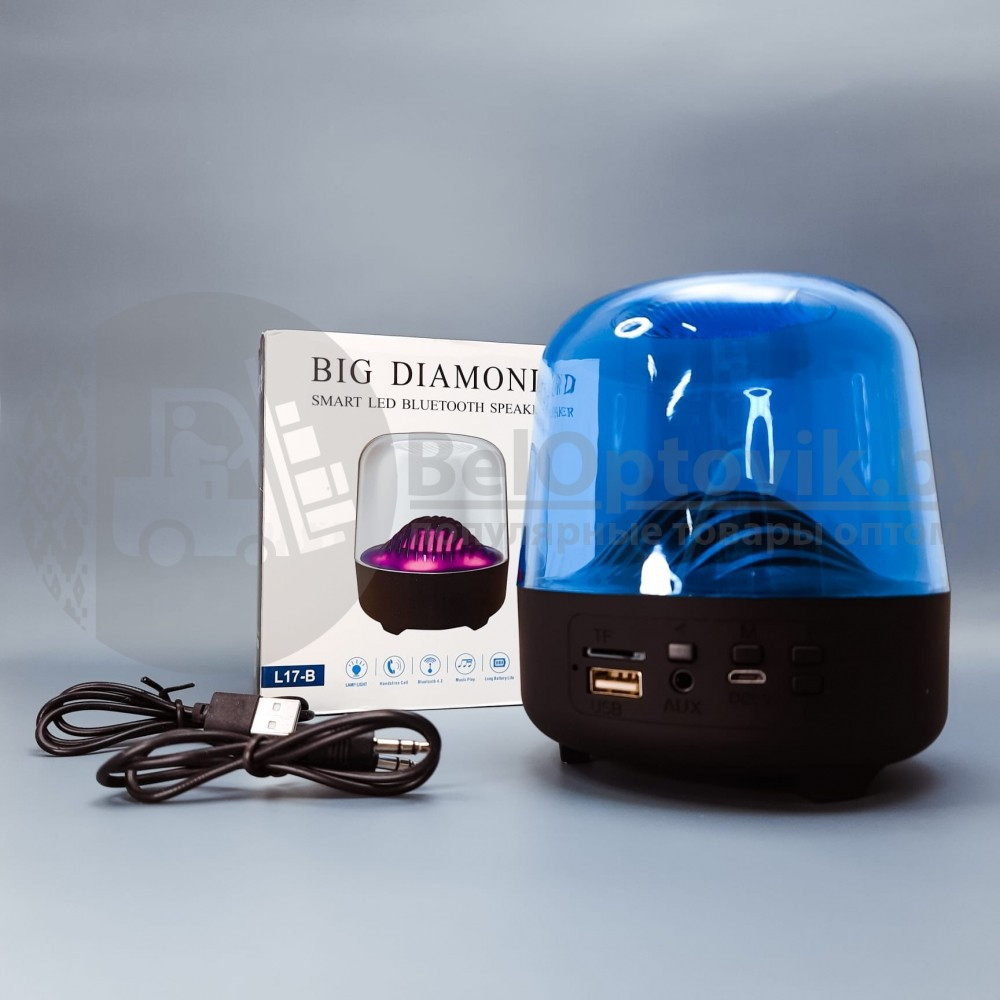 Беспроводная портативная акустическая колонка Bluetooth Big Diamond Розовая - фото 8 - id-p165327647