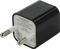 Orient Зарядное устройство USB от эл.сети PU-2301, DC 5V, 1000mA, размер 26х26х28мм, черный Orient PU-2301 bk