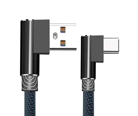 Кабель нейлоновый для зарядки USB -Type C 90 градусов SIPL, фото 2