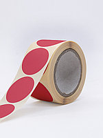 Круглые самоклеящиеся наклейки / этикетки в виде круга (D 30 мм), цвет красный, 300 шт в ролике., фото 5