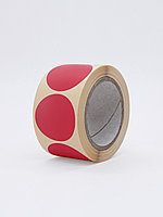 Круглые самоклеящиеся наклейки / этикетки в виде круга (D 30 мм), цвет красный, 300 шт в ролике., фото 6