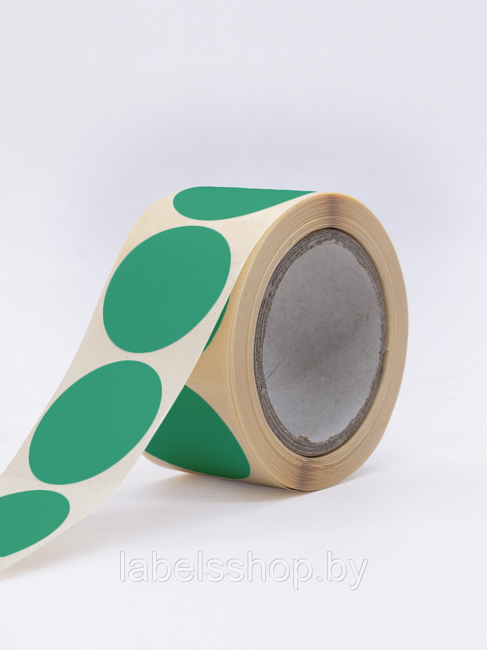 Круглые самоклеящиеся наклейки / этикетки в виде круга (D 30 мм), цвет зеленый, 300 шт в ролике. - фото 5 - id-p165349887