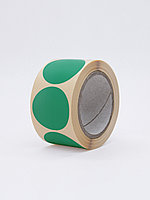 Круглые самоклеящиеся наклейки / этикетки в виде круга (D 30 мм), цвет зеленый, 300 шт в ролике., фото 6