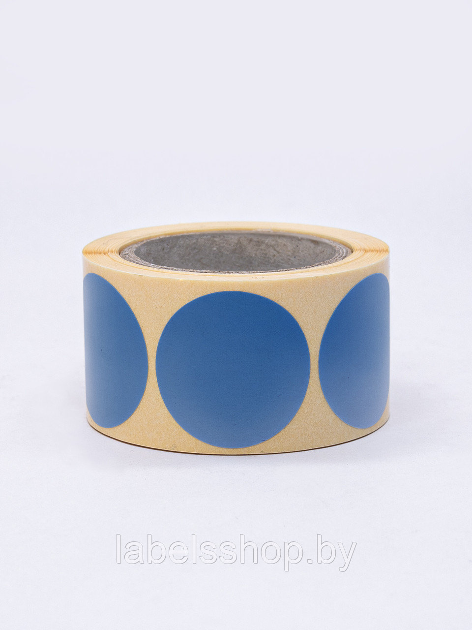 Круглые самоклеящиеся наклейки / этикетки в виде круга (D 30 мм), цвет синий, 300 шт в ролике. - фото 2 - id-p165349895