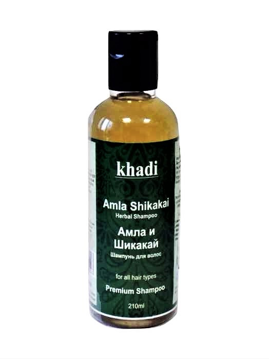 Травяной Шампунь Амла Шикакай Кхади, Amla Shikakai Herbal Shampoo Khadi, 210мл